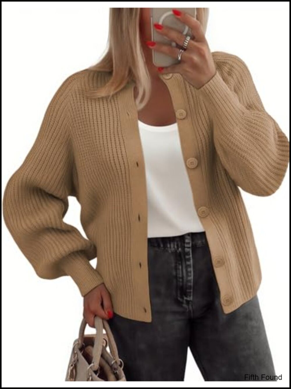 Zeagoo Women's Chunky Knit Button Down Cardigan Sweater Long Sleeve Crew Neck